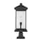 Z-Lite Portland 1 Light Outdoor Pier Mounted Fixture, Black & Clear Beveled 531PHBXLR-533PM-BK - alternate 4
